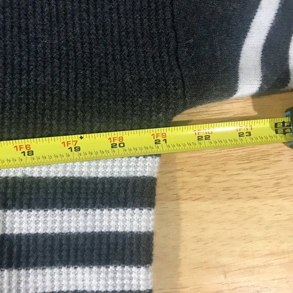 GAP Small Women's Dark Grey, White Striped Scoop Neck Tunic Sweater Wool Blend - Picture 11 of 16